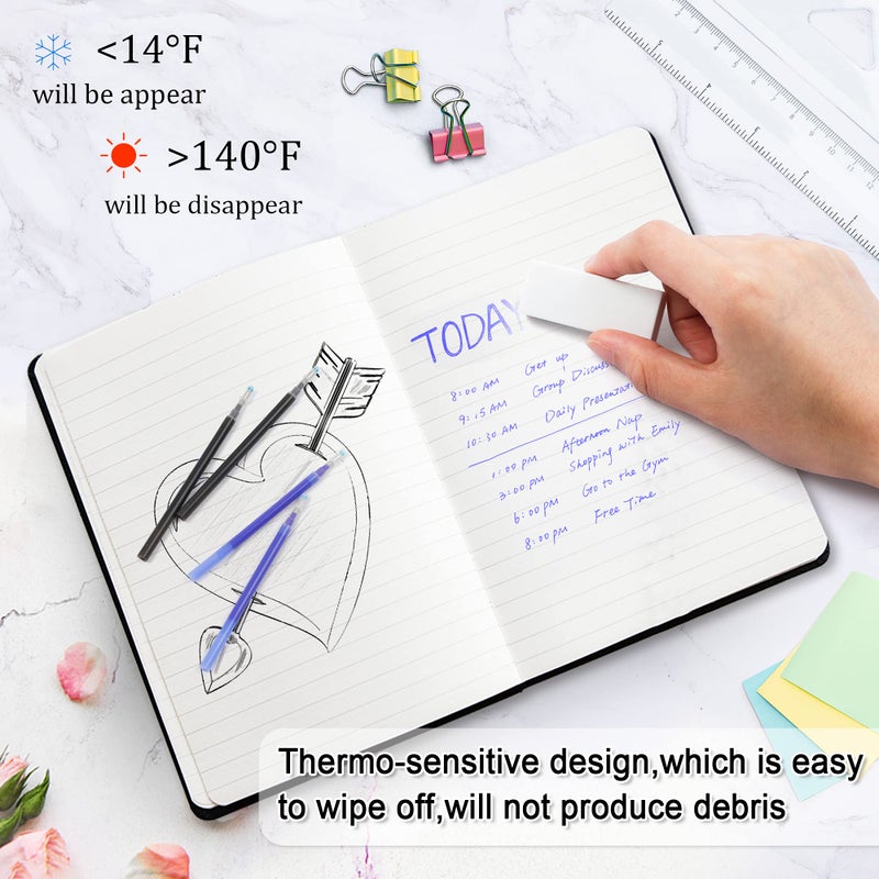Vanstek 12 Pack 6 Blue 6 Black Erasable Gel Pen Refills, Gel Ink Refills Compatible with Erasable Pens, Fine Point 0.7 mm, Perfect for Writing Planner & Crossword Puzzles - Image 4